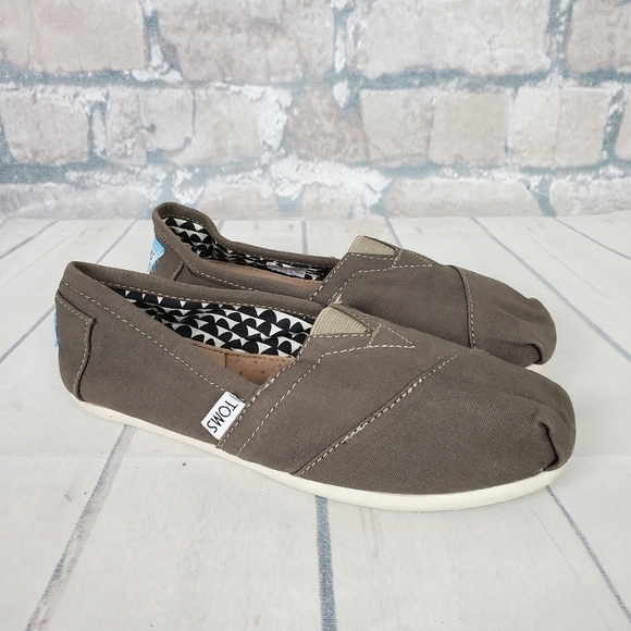 Toms Alpargata Ash Canvas Slip Ons Size W5 - Picture 1 of 12